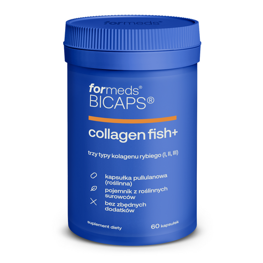 BICAPS Collagen Fish+ - kolagen rybi kapsułki, tabletki na stawy i skórę