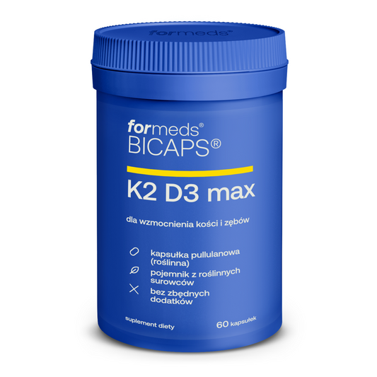 BICAPS K2 D3 max 60 - Witamina D3 4000 j.m. + K2 kapsułki, tabletki