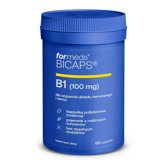 suplement BICAPS B1 - witamina B1 100 mg, tabletki, kapsułki