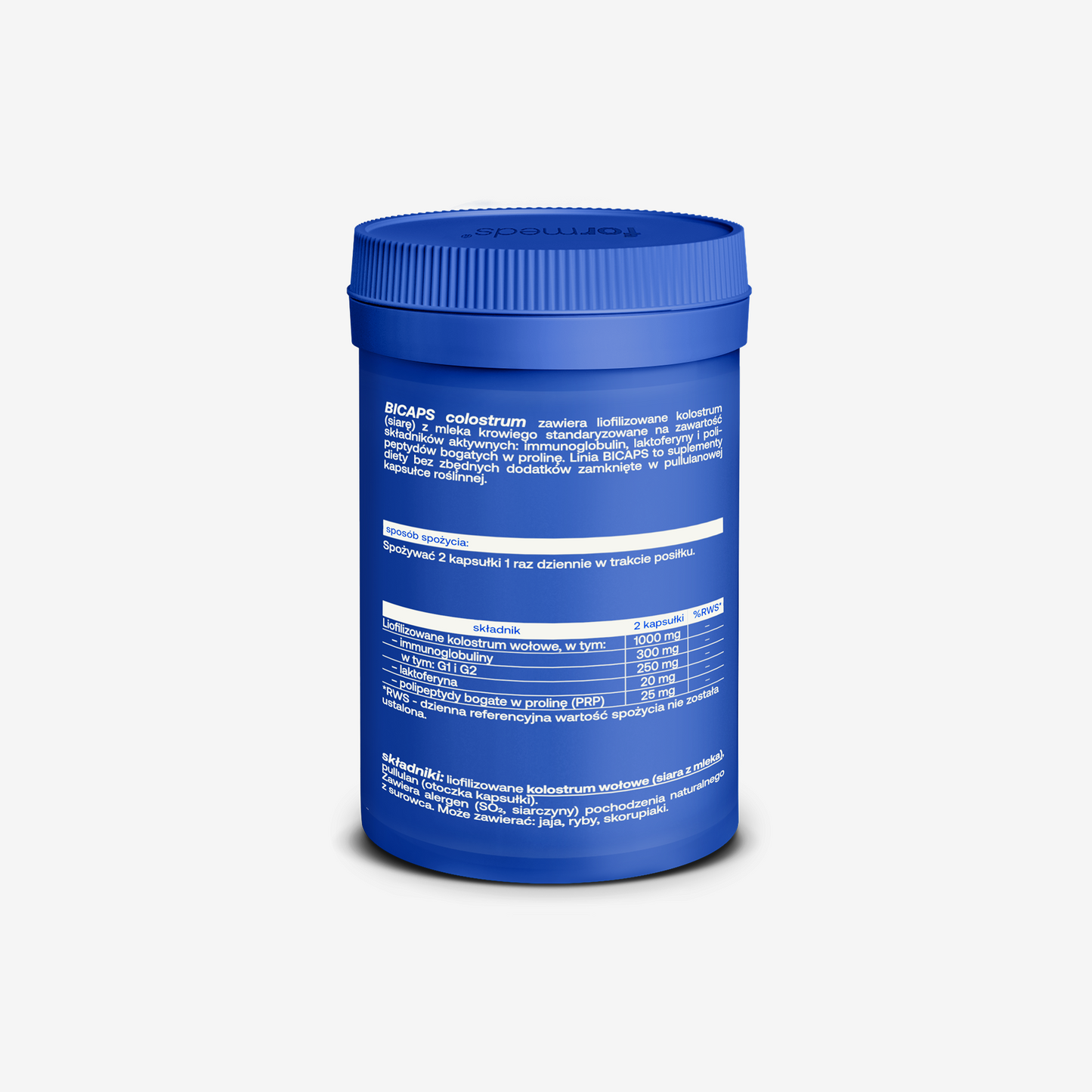 BICAPS colostrum (zmiana składu)